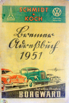 Borgward Modellprogramm 1951 Werbe-Aufsteller "Auf allen Strassen" (10411)